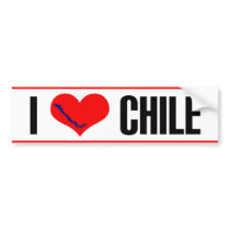 I heart Chile sticker. Bumper Sticker