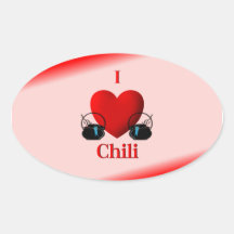 I Heart Chili Stickers