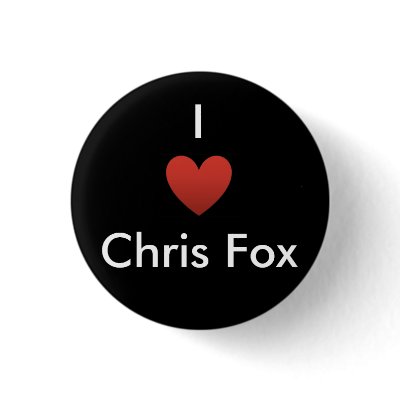 I Heart Chris Fox Button [Black] by Misery663