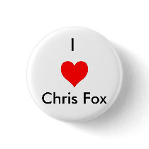I Heart Chris Fox Button [White; Style 2]