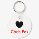 I Heart Chris Fox Keychain [White; Style 1]