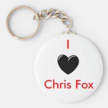 I Heart Chris Fox Keychain [White; Style 1]