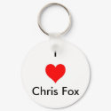 I Heart Chris Fox Keychain [White; Style 2]