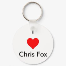 I Heart Chris Fox Keychain [White; Style 2]