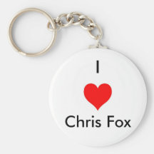 I Heart Chris Fox Keychain [White; Style 2]