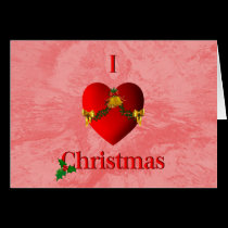 I Heart Christmas Design Holiday Card cards