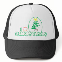 I Heart Christmas (Scribble X-mas Tree) hats