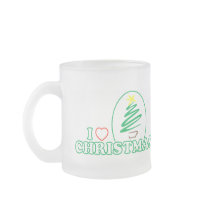 I Heart Christmas (Scribble X-mas Tree) mugs