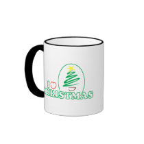I Heart Christmas (Scribble X-mas Tree) mugs