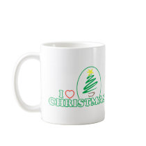 I Heart Christmas (Scribble X-mas Tree) mugs