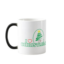 I Heart Christmas (Scribble X-mas Tree) mugs