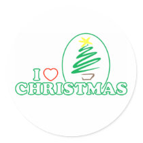 I Heart Christmas (Scribble X-mas Tree) stickers