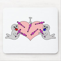 I Heart Clubbing Baby Seals mousepads by inaspin I Heart Clubbing Baby Seals mousepads