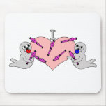 I Heart Clubbing Baby Seals mousepads