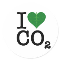 I Heart CO2 Round Stickers