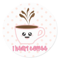 I heart coffee design Sticker sticker