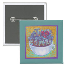 I Heart Coffee Pin