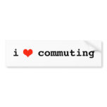 i heart commuting bumper sticker