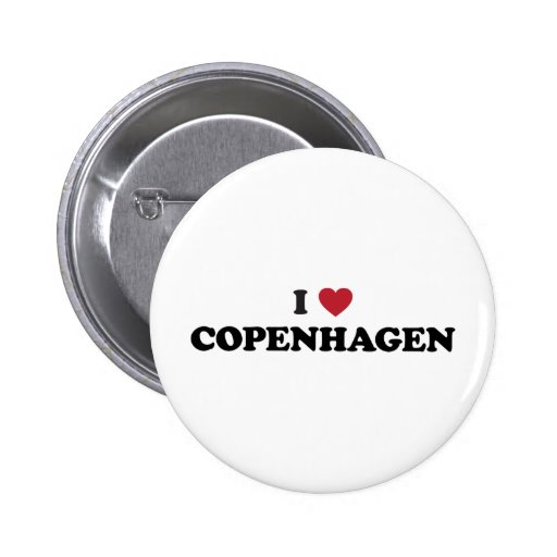 I Heart Copenhagen Denmark Pinback Buttons