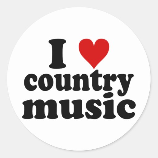 I Heart Country Music Classic Round Sticker Zazzle