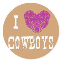 I Heart Cowboys (Pink Heart) Sticker by darkimagestudios I Heart Cowboys (Pink Heart) Sticker