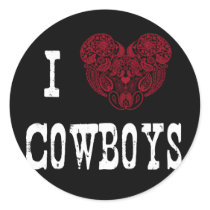 I Heart Cowboys (Red Heart) Sticker by darkimagestudios I Heart Cowboys (Red Heart) Sticker