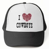 I Heart Cowboys (Red Paisley Heart) Hat