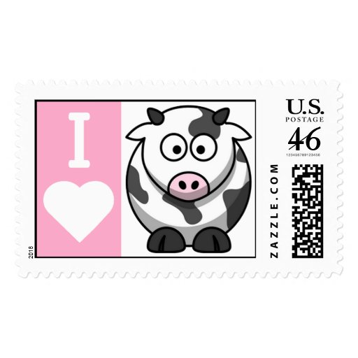 I Heart Cows Postage Stamps