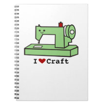 I Heart Craft- Kawaii Sewing Machine-Note Pad Spiral Note Book