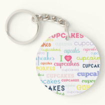 I Heart Cupcakes {double sided} key chains