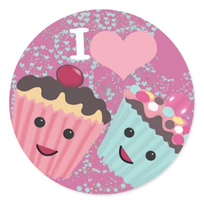 I Heart Cupcakes- I Love Cupcakes Sticker by samack