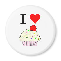 I heart Cupcakes Refrigerator Magnet