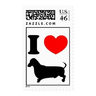 I Heart Dachshund stamp
