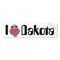 I Heart Dakota Alien bumper stickers by Quantum_Art_Nerd I Heart Dakota Alien bumper stickers