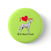 I Heart Dalmatian Pinback Buttons
