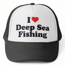 I Heart Deep Sea Fishing hats by visualnewbie I Heart Deep Sea Fishing hats