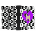 I Heart Dogs - Black , Purple, White Binder