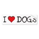 I HEART DOGS bumper stickers