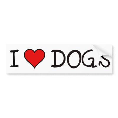 I HEART DOGS BUMPER STICKERS by bumper2bumper