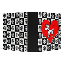 I Heart Dogs - Dalmatian Black ,Red, White Binder