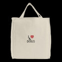 I heart dogs embroidered bags