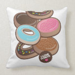 I heart donuts throw pillow