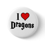 I heart dragons pinback button