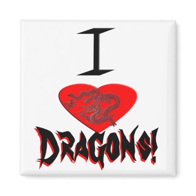 "I Heart" Dragons Refrigerator Magnet by SuanSKatra