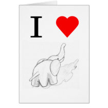 I heart elephants cards