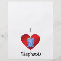 I heart elephants in dark blue and yellow custom flyer