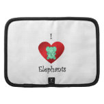 I heart elephants in light green organizer
