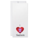 I heart elephants in purple and blue custom rack cards