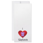 I heart elephants in purple customized rack card