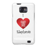 I heart elephants in red samsung galaxy s cover